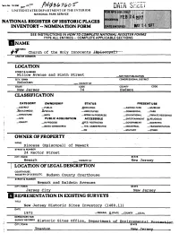 National Register of Historic Places Inventory - Nomination Form