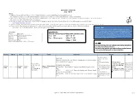 Calendar of Events July 2015 Notes: 1