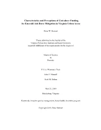 Characteristics and Perceptions of Cost-Share Funding for Emerald Ash Borer Mitigation in Virginia Urban Areas