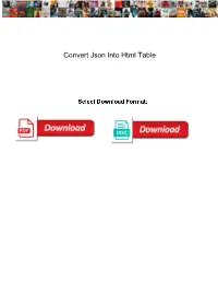 Convert Json Into Html Table