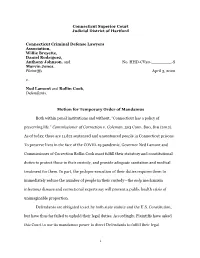 Motion for Temporary Order of Mandamus