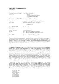 Recital Programme Notes Olivia Sham