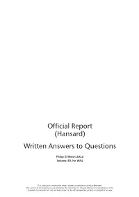 Written Answers to Questions