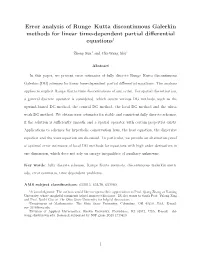 Error Analysis of Runge–Kutta Discontinuous Galerkin Methods for Linear Time-Dependent Partial Diﬀerential Equations1
