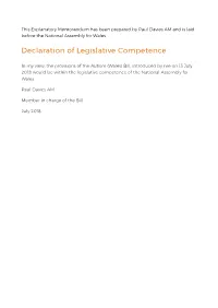 Explanatory Memorandum to the Autism