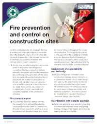 Fire Prevention and Control on Construction Sites