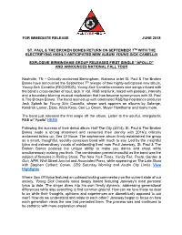 For Immediate Release June 2018 St. Paul & the Broken