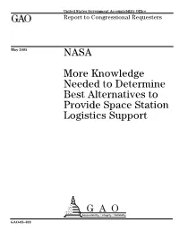 GAO-05-488 NASA: More Knowledge Needed to Determine Best