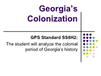 Georgia's Colonization
