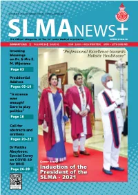 Induction of the President of the SLMA - 2021