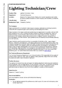 Lighting Technician/Crew
