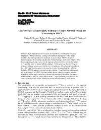 Mo-99 2014 TOPICAL MEETING on Conversion of Uranyl Sulfate