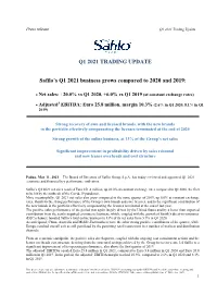 Q1 2021 TRADING UPDATE Safilo's Q1 2021 Business Grows Compared to 2020 and 2019