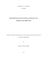 Relationship Between Psychosocial Stress and Allostatic Load
