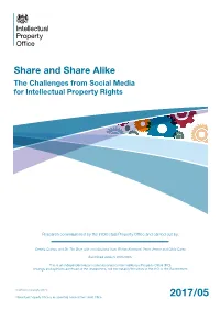 The Challenges from Social Media for Intellectual Property Rights