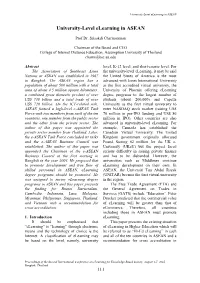 University-Level of Elearning in ASEAN