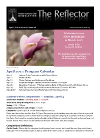 April 2017: Program Calendar Apr