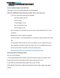 Audition Requirements 2021-2022