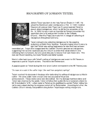 Biography of Johann Tetzel