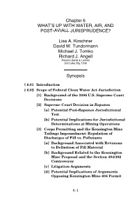 Chapter 6 WHAT's up with WATER, AIR, and POST-AVIALL