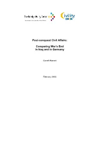 Comparing War's End in Iraq and in Germany