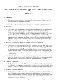Crossrail Planning Fees Explanatory Notes