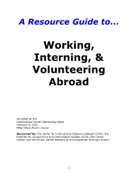 Directories of Work Abroad Programs