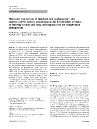 Molecular Comparison of Historical And