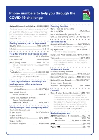 Phone Numbers to Help You Through the COVID-ID Challenge