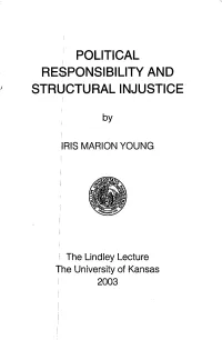 Political Responsibility and ) Structural Injustice