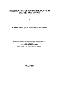 Preservation of Marine Products by Salting and Drying