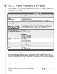 Your 2021 Personal Prescription Benefit Program