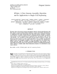 A New Genome Assembly Algorithm and Its Applications to Single-Cell Sequencing
