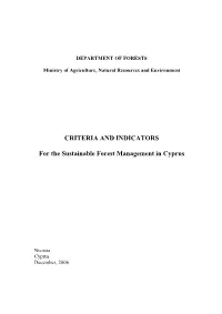 Criteria and Indicators for the Sustainable Forest Management in Greece
