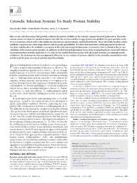 Cytosolic Selection Systems to Study Protein Stability