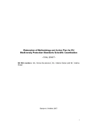Elaboration of Methodology and Action Plan for EU Biodiversity Protection Standards Scientific Coordination