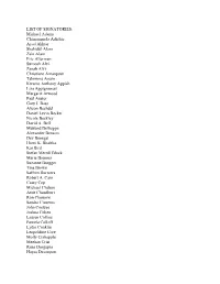LIST of SIGNATORIES: Michael Adams Chimamanda Adichie Ayad