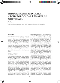 Middle Saxon and Later Archaeological Remains in Whitehall