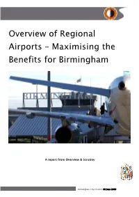 Overview of Regional Airports – Maximising the Benefits for Birmingham