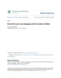 Ruled with a Pen: Land, Language, and the Invention of Maine