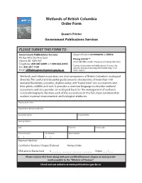 Wetlands of British Columbia: a Guide to Identification