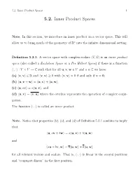 5.2. Inner Product Spaces 1 5.2