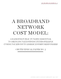 A Broadband Network Cost Model