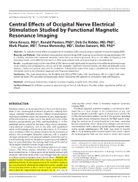 Central Effects of Occipital Nerve Electrical Stimulation Studied by Functional Magnetic Resonance Imaging