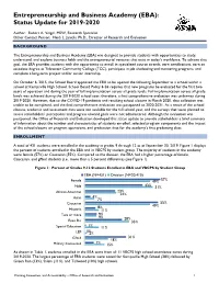 (EBA): Status Update for 2019-2020