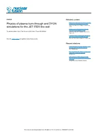 Physics of Plasma Burn-Through and DYON Simulations for the JET ITER-Like Wall