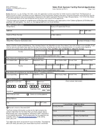 State Park System Facility Rental Application Department of Natural Resources Dnr.Wi.Gov Form 2500-042 (R 07/17) Page 1 of 6