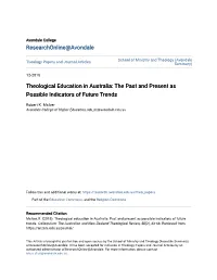 Theological Education in Australia: the Past and Present As Possible Indicators of Future Trends