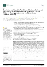Translation and Linguistic Validation of Outcome Instruments For
