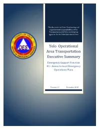 Yolo Operational Area Transportation Executive Summary